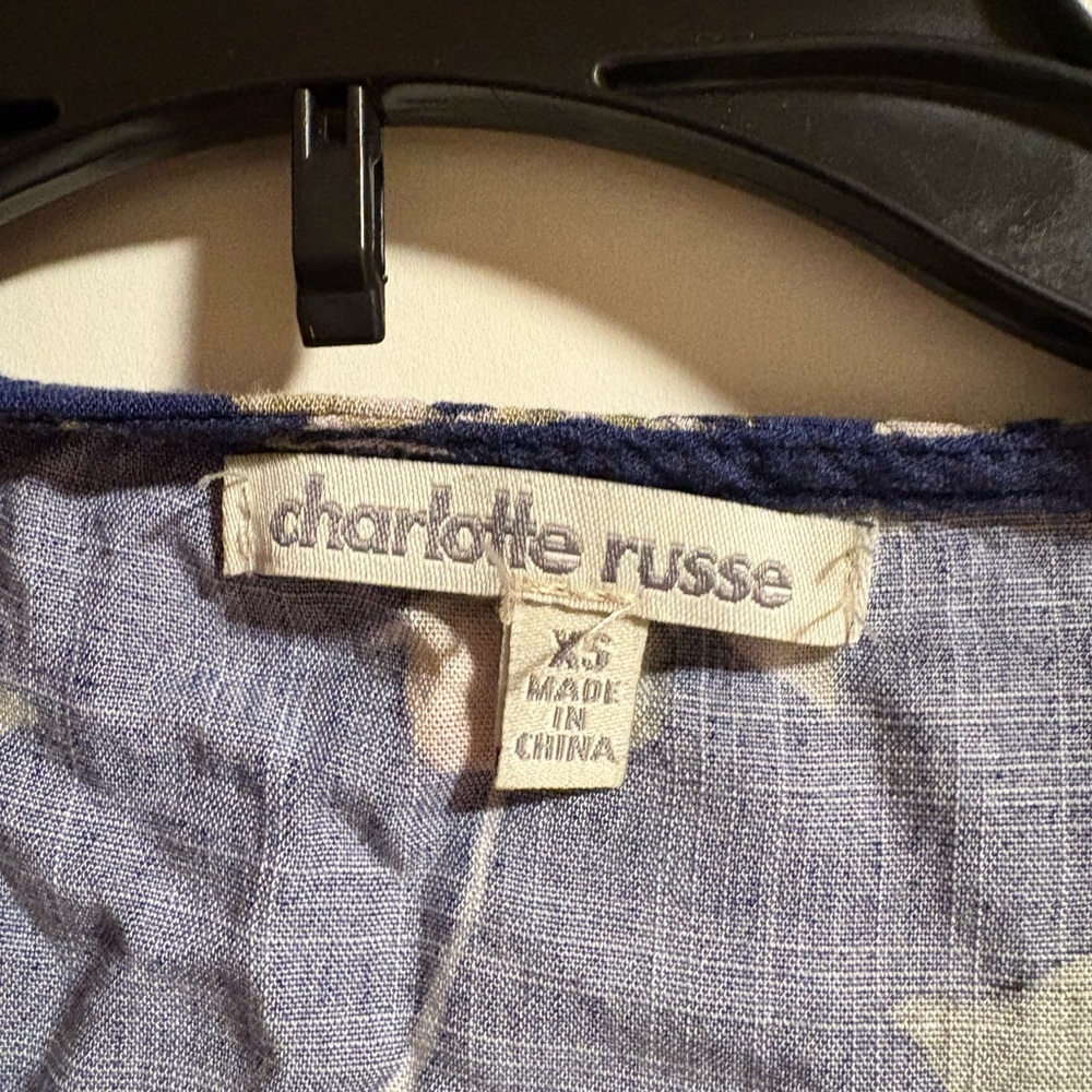 Charlotte Russe Blue Floral Wrap Dress - Picture 8 of 8